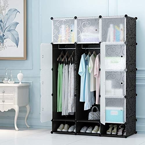New Shoe And Cloth Rack Storage Cabinet Wardrobe With Hanger 12Door Cube Drawer