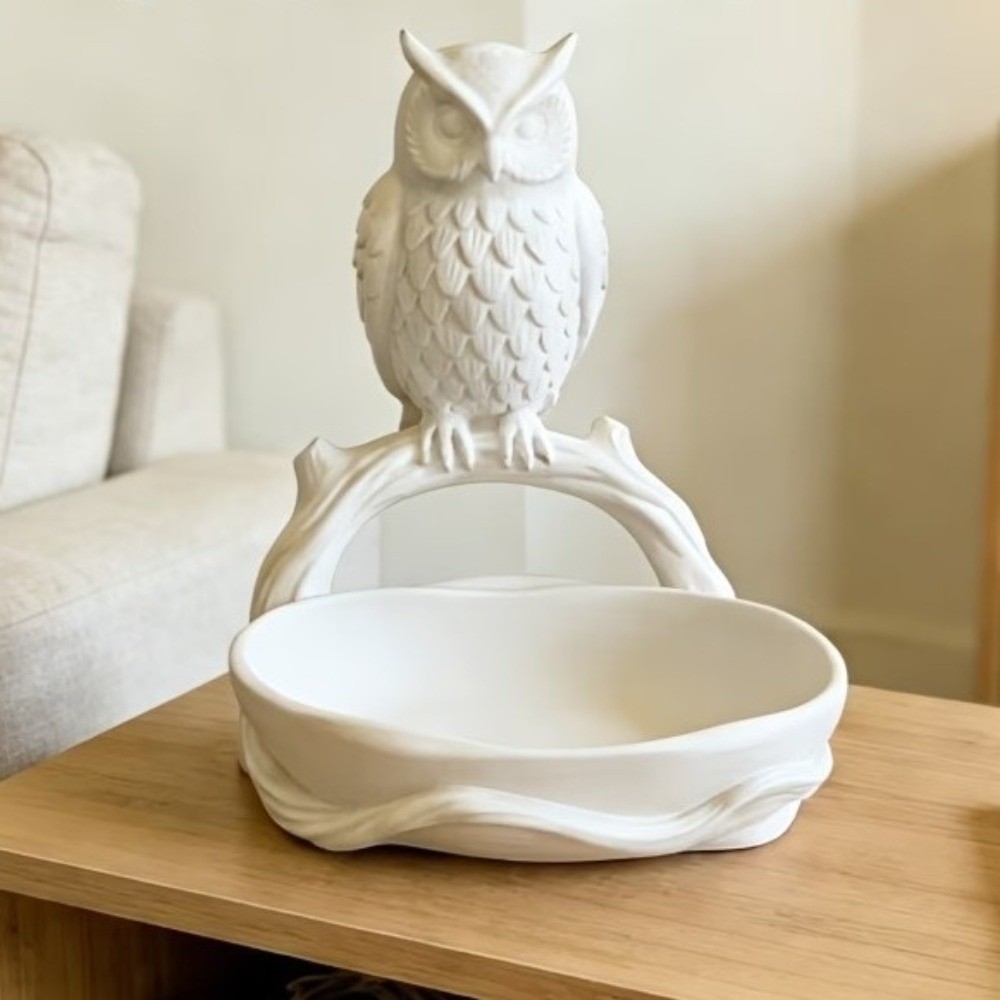 Ornaments 3D Printed Owl Storage Tray Animal Shaped Plastic Cartoon Animal Tray Cute Decorative Jewelry Tray Organizer Office