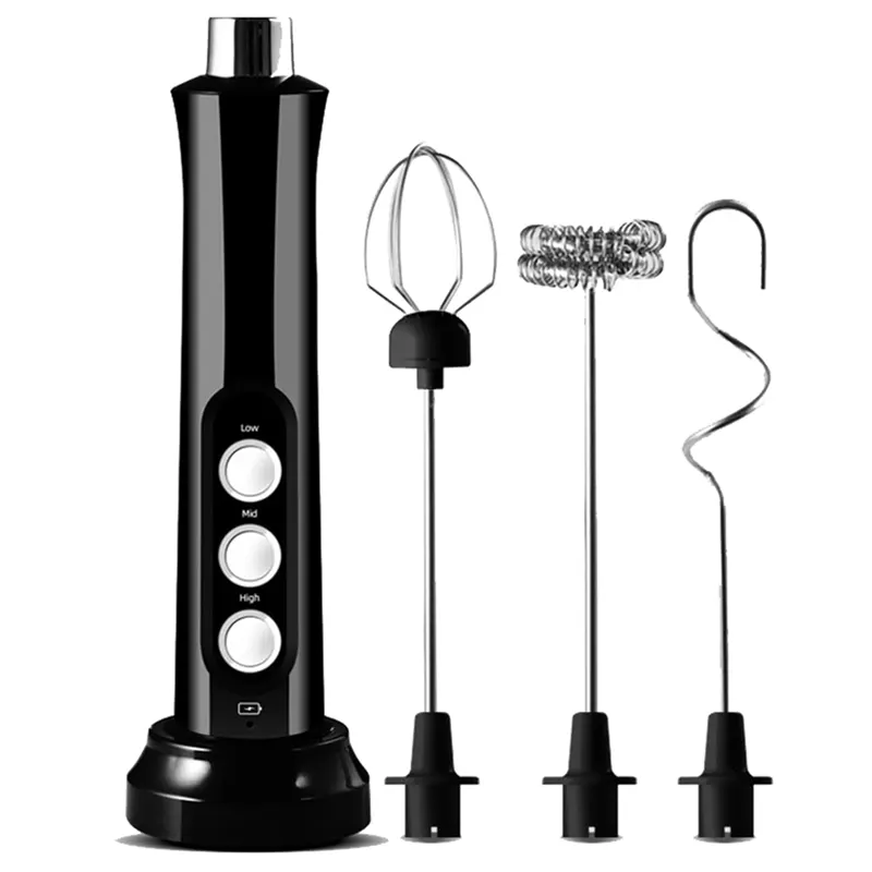NAMUNY Electric Milk Foam Maker Handheld Foamer 3 in 1 High Speeds Rechargeable Milk Drink Mixer Coffee Frothing Foamer
