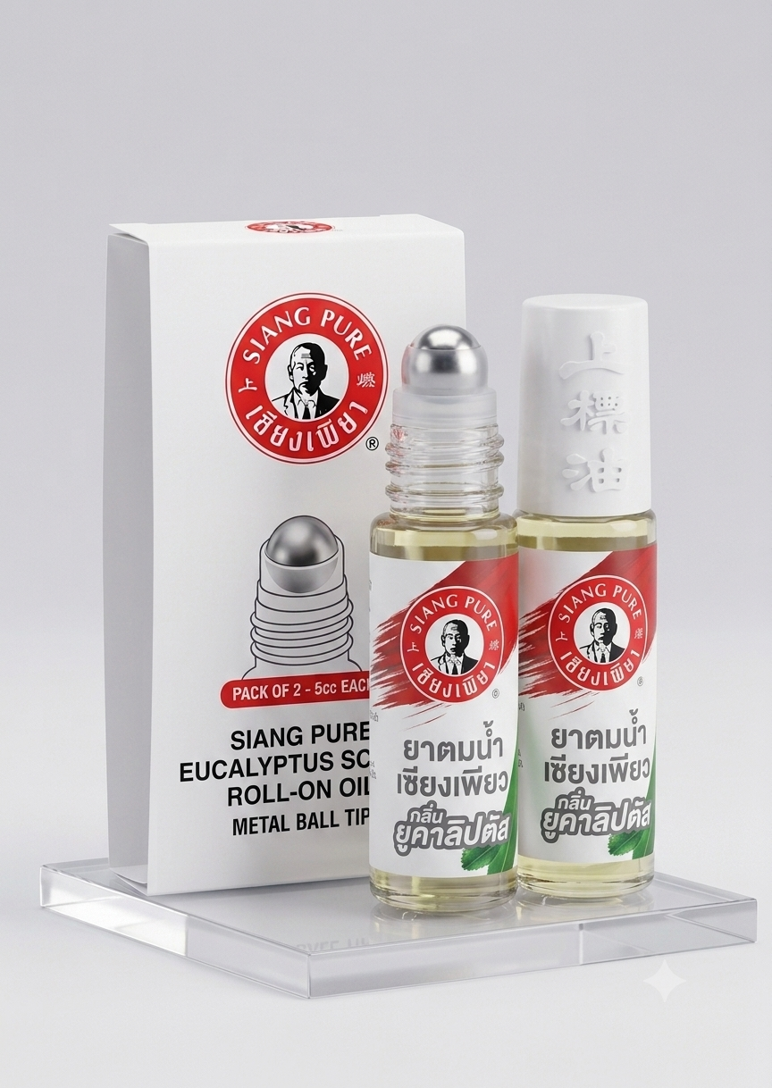 Siang Pure Liquid Inhlant Eucalyptus Scent Roll-on (Pack of 2)