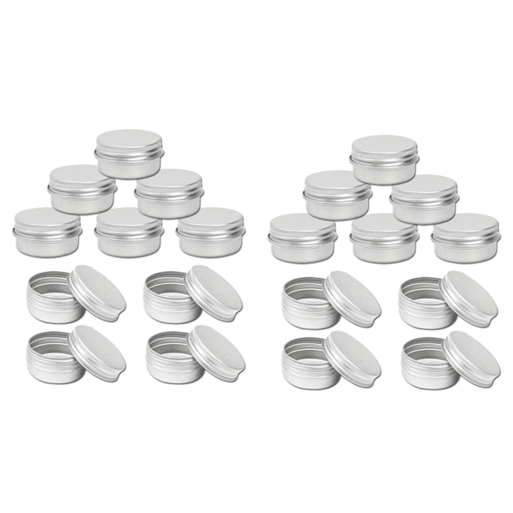 NAMUNY PACK of 50 - 15Ml Aluminium Tin Large Make Up Candle Pots Capacity Empty Big Cosmetic/Candle//Sweet Tin Jar