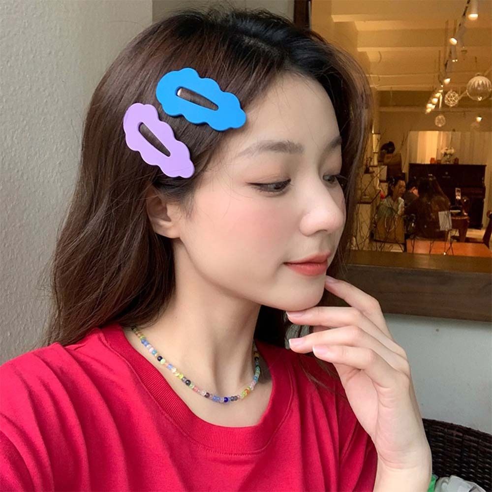 Headwear Headdress Simple Bangs Clip Candy Color Duckbill Clip Cloud For Women Wave Hair Clip Female Barrettes Hairpin Hair Accessories