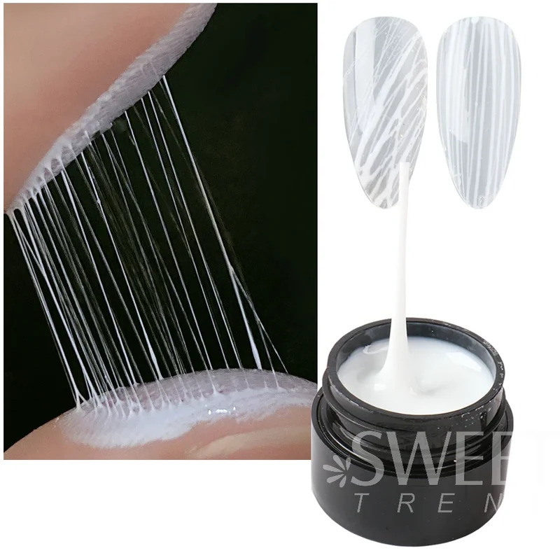 HOT 2pcs Creative Spider Nails Drawing Gel Black White Painting Wire Web Liner Semi Permanent UV Silk Varnish Manicure Polish Decor