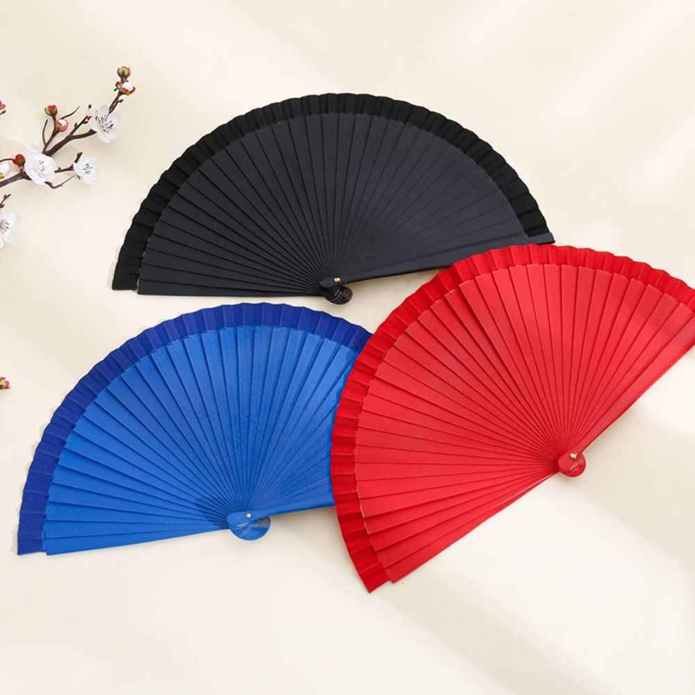 New Colorful Hand Held Wooden Folding Fan Wood Folding Fans Spanish Fan