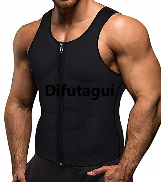 Difutagui Men's Body Shaper Waist Trainer Sauna Vest Compression Sweat Shirt Corset Top Abdomen Slimming Shapewear Fat Burn Fitness Suits