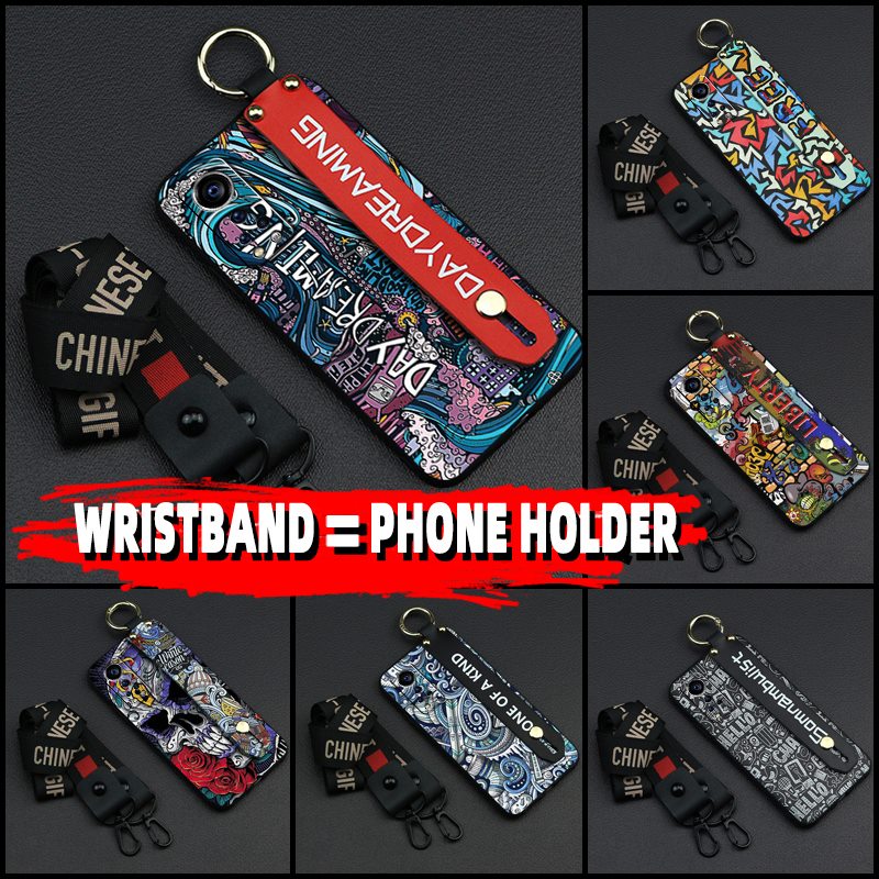 Durable Back Cover Phone Case For ZTE Axon30 5G/A2322 Phone Holder Graffiti Wristband personality Dirt-resistant ring
