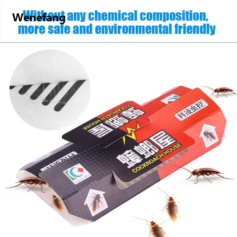 Wenefang 1-5pcs Cockroach Trap Cockroach Killer Indoor Home Roach Bait Roach New style Killer Indoor Sticky Glue Catchers Bug Insect Sticky Traps