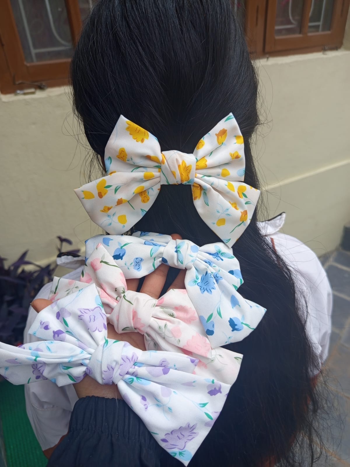 1 pcs Fabric Floral Bow Barrette Hair Clip For Women Hair Accessories