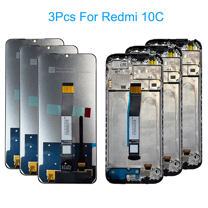 HOT 3Pcs For Xiaomi Redmi 10C lcd display Digitizer Assembly With Frame For Redmi 10c Display Replacement Repair Parts 6.71|
