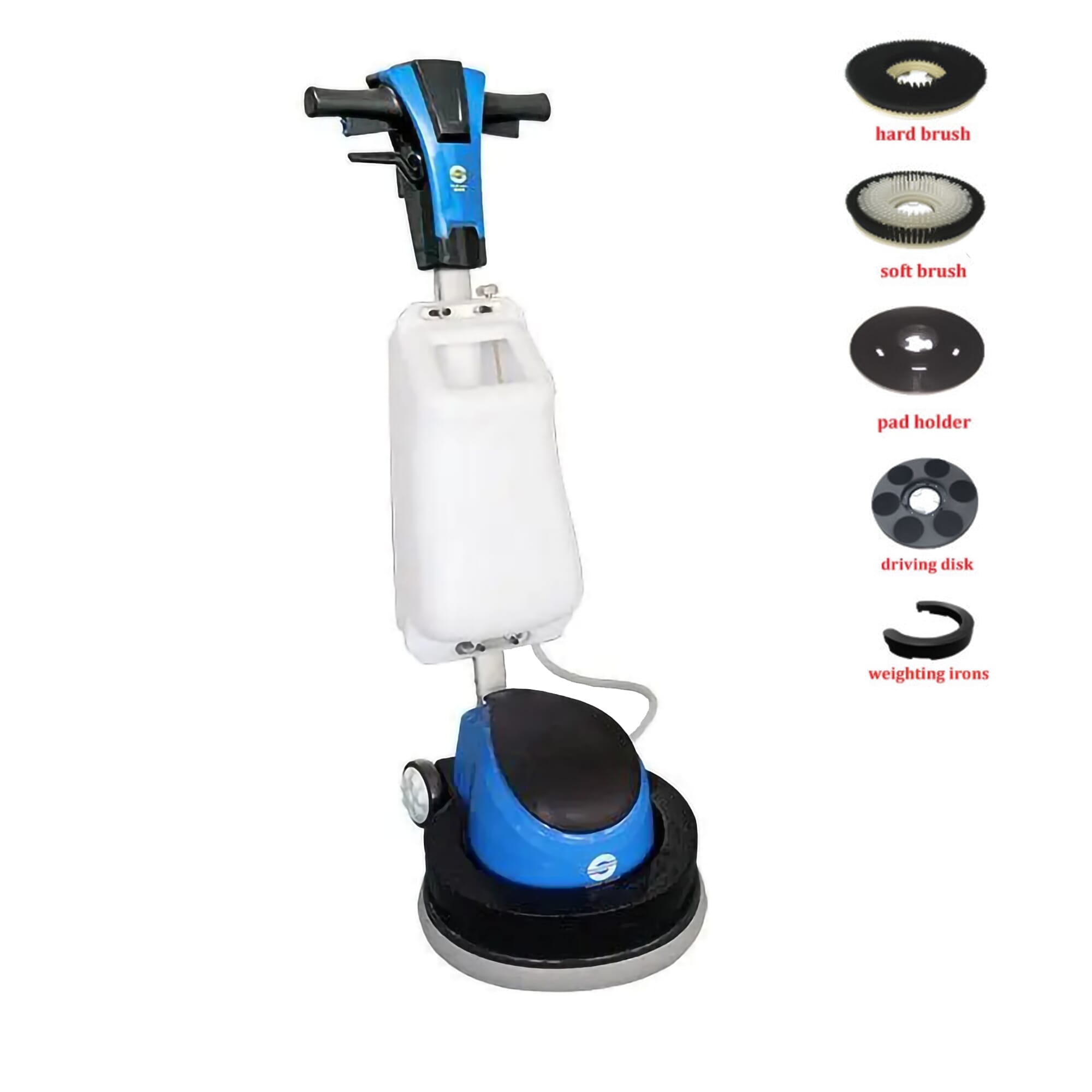 Super- Clean Bd2Ae-F Floor Renewing Machine In Butterfly Handle With 5 Different Brushes Set