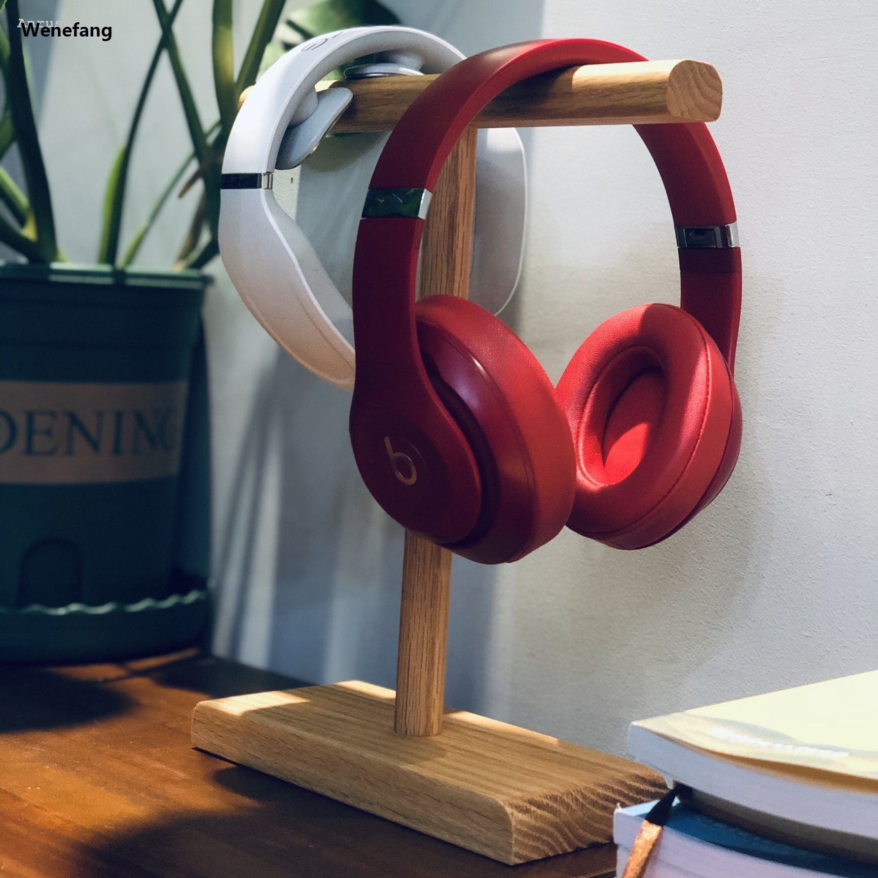 Wenefang Anrushide Wooden Stand Holder for Headset Display Shelf Desk Hanger T Shape New Headphones Stands Storage Brackets Home Storage Organizer