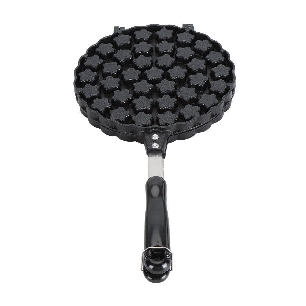 Portable Aluminum Alloy Waffle Baking Mould Pan Heat Resistant Double Sided Waffle Maker Pan Heat Press Plate With Handle Waffle Cake Mould Pot Baking Cooking