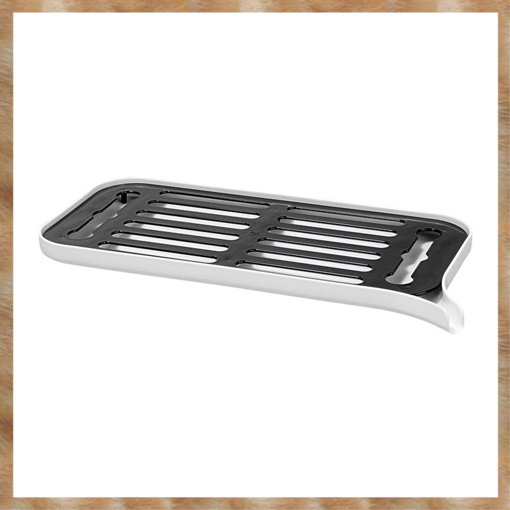 Plastic Dish Drainer Dryer Tray Large Sink Drying Rack Worktop Drain Rack Kitchen Water Filter Tray-White