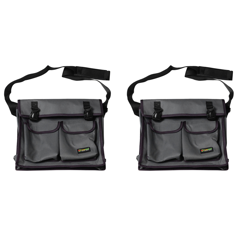 2X Multifunctional Single Shoulder Bag Hardware Electrician Toolkit Tool Bag Waterproof Oxford Cloth（Grey）