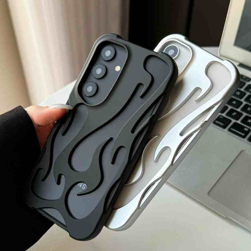 HODON Matte Hollow Flame Shockproof Phone Case for Samsung Galaxy S22, S23, S24, S25 Ultra Plus, A14, A15, A16, A54, A55, A06 A26 A36 A56 Lightweight Anti-Scratch Non-Slip Design