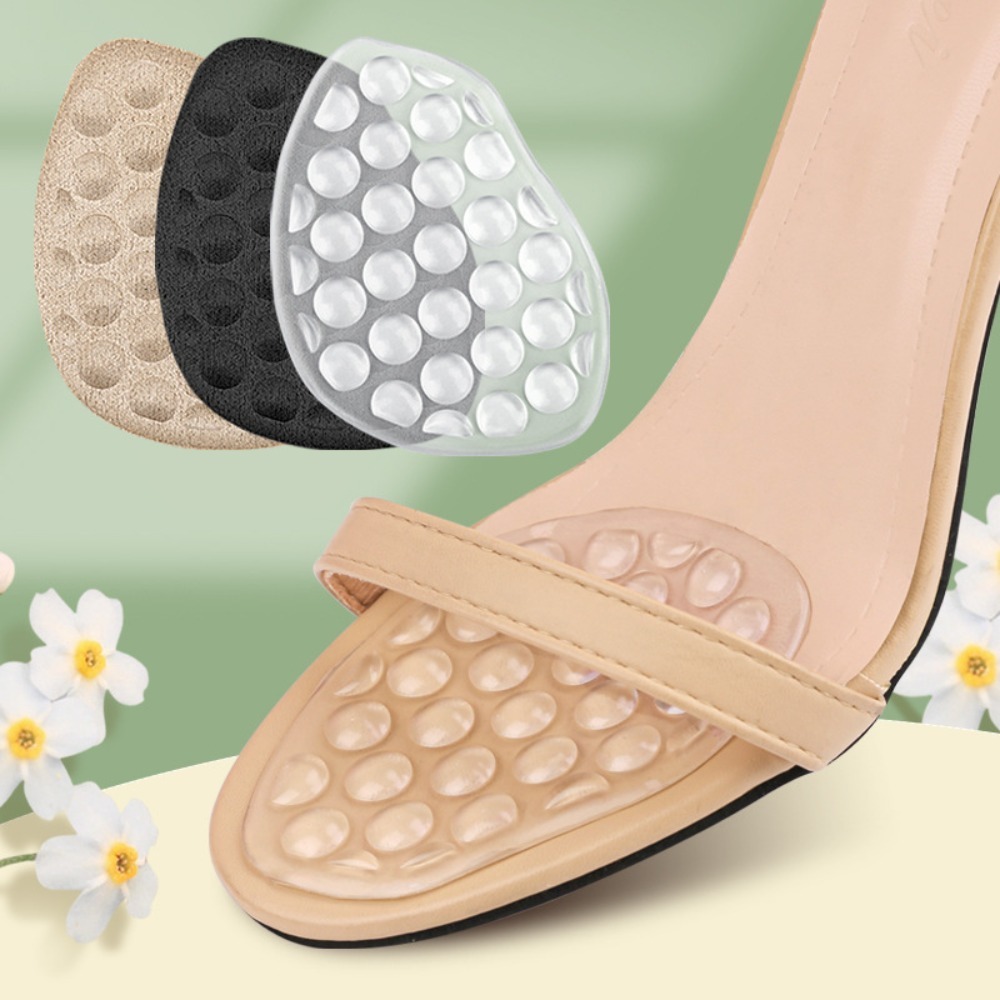 1pair Quality Silicone Massage Shoe Pads Feet Pain Relief Shock-absorbing High Heels Insole Non Slip Forefoot Cushion Shoes