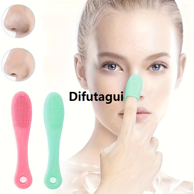 Difutagui High Quality 1pc Silicone Fingertip Nose Cleansing Brush, Exfoliating New style Nose Wing Cleanser - Deep Pore Cleansing, Fingertip Face Cleanser