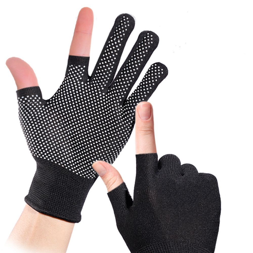 Summer Breathable Driving Windproof Climb Mountains Sun Protection Nylon Gloves Men Elastic Gloves Non-slip Mittens Half Finger Gloves