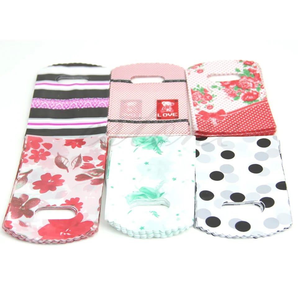 BLUE BELL=Pack Of 1 New Style 50Pcs Plastic Gift Bags Jewelry(13*21cm)