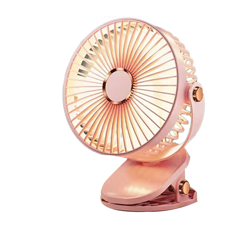 6 Inches Clip Fan 1200mAh USB Rechargeable Strong Wind Power Silent Convenient Desktop Office Fan, Pink