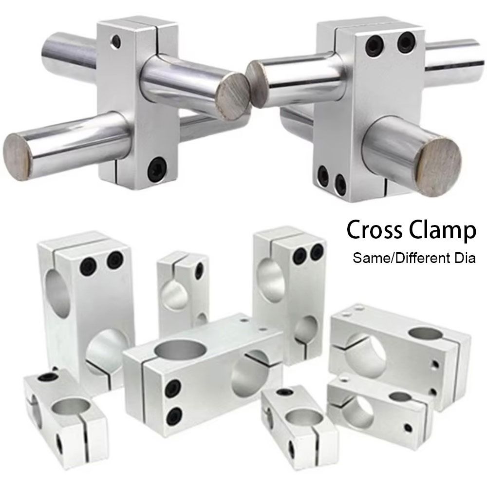 NEW 1Pcs Aluminum Pillar Fixing Clip Cross Connector Optical Axis Cross Fixing Clip Pipe Clamp Bracket DIY Accessories