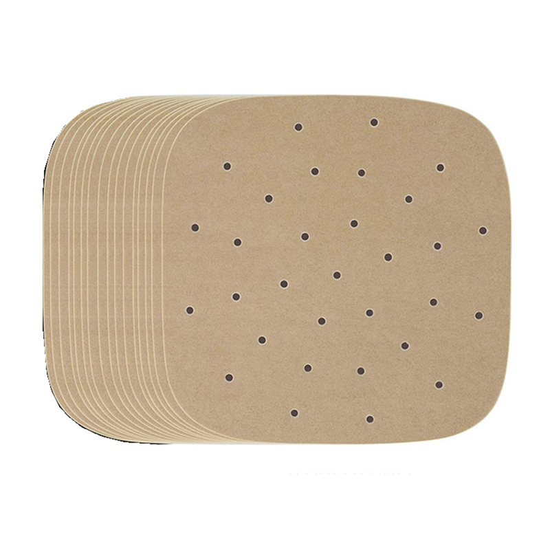 Air Fryer Paper Disposable Steam Pads Kitchen Baking Paper Wood Color