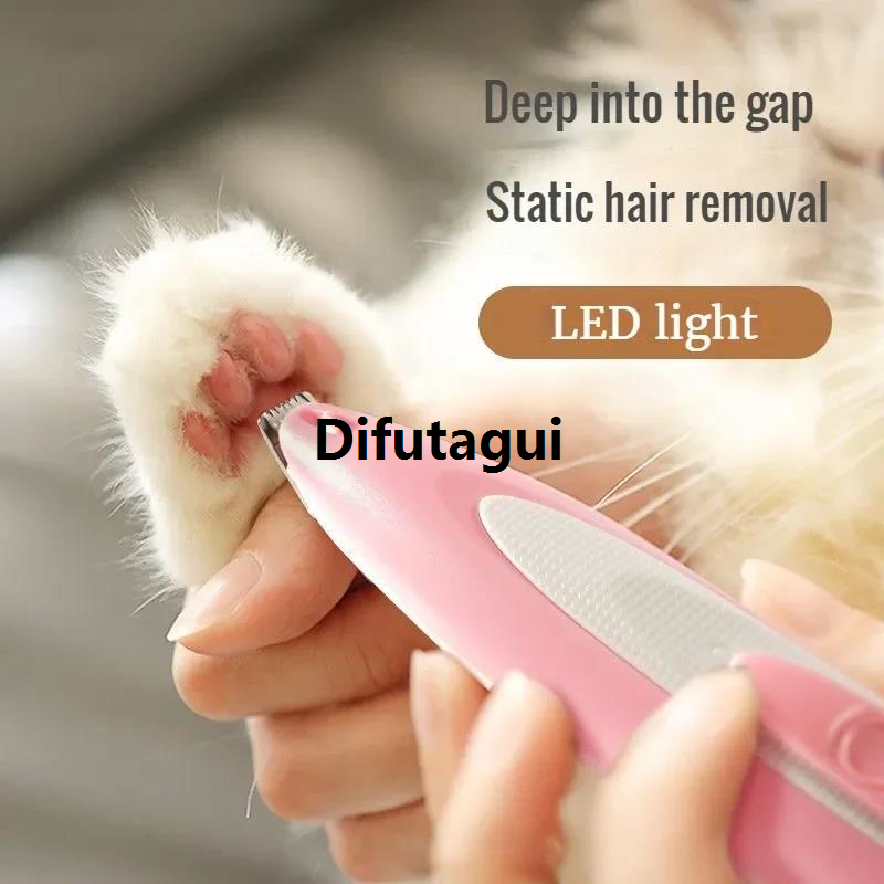 Difutagui Pet Electric Pushing Scissors Cat Foot Shaver Special Dog Hair Portable Shaver Fader Electric Mute Cat Claw Pedicure Artifact