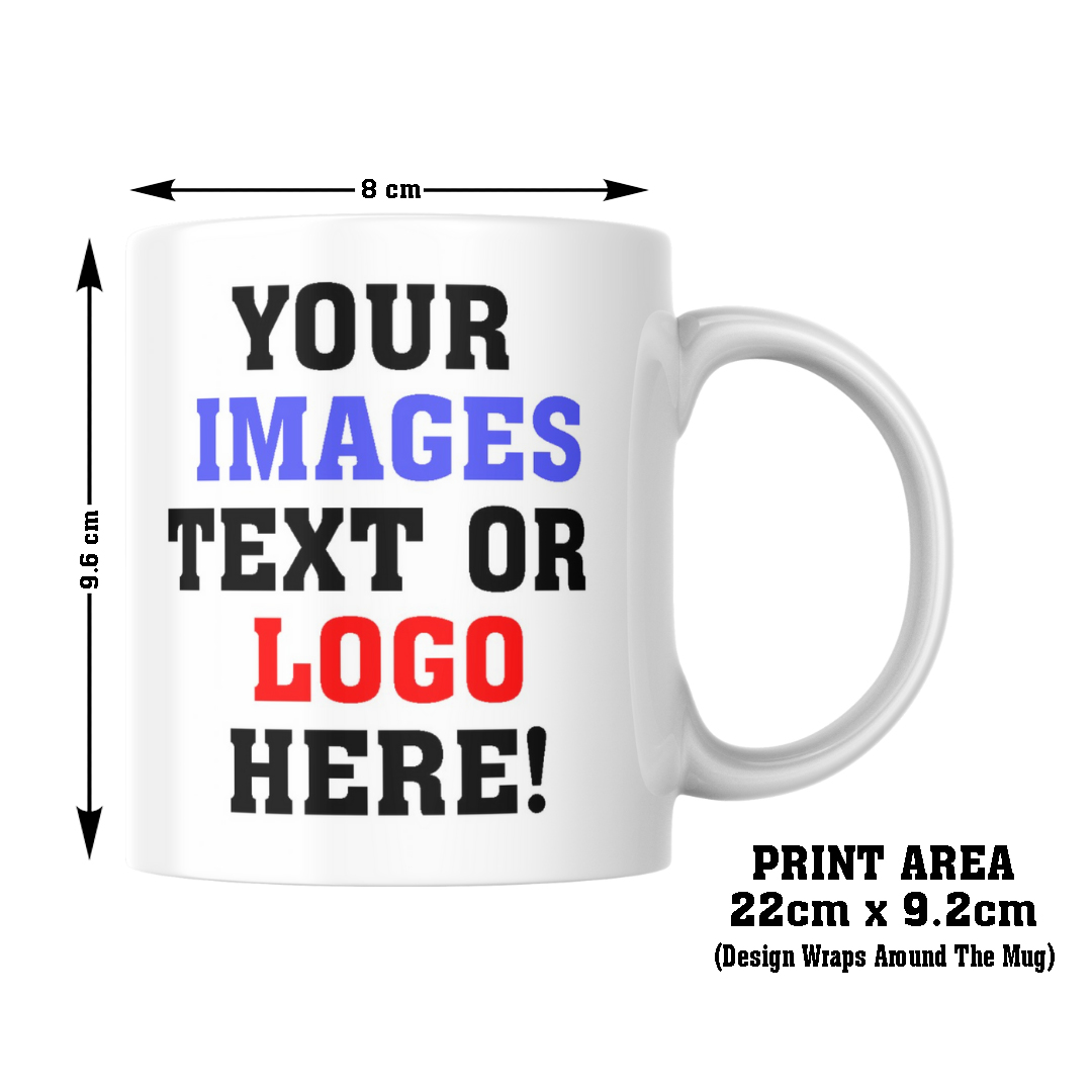 Custom Printed Mug | Personalized Photo Mug | Your Own Photo, Logo or Text Print | Gift for Birthday, Anniversary, Couple, Friends