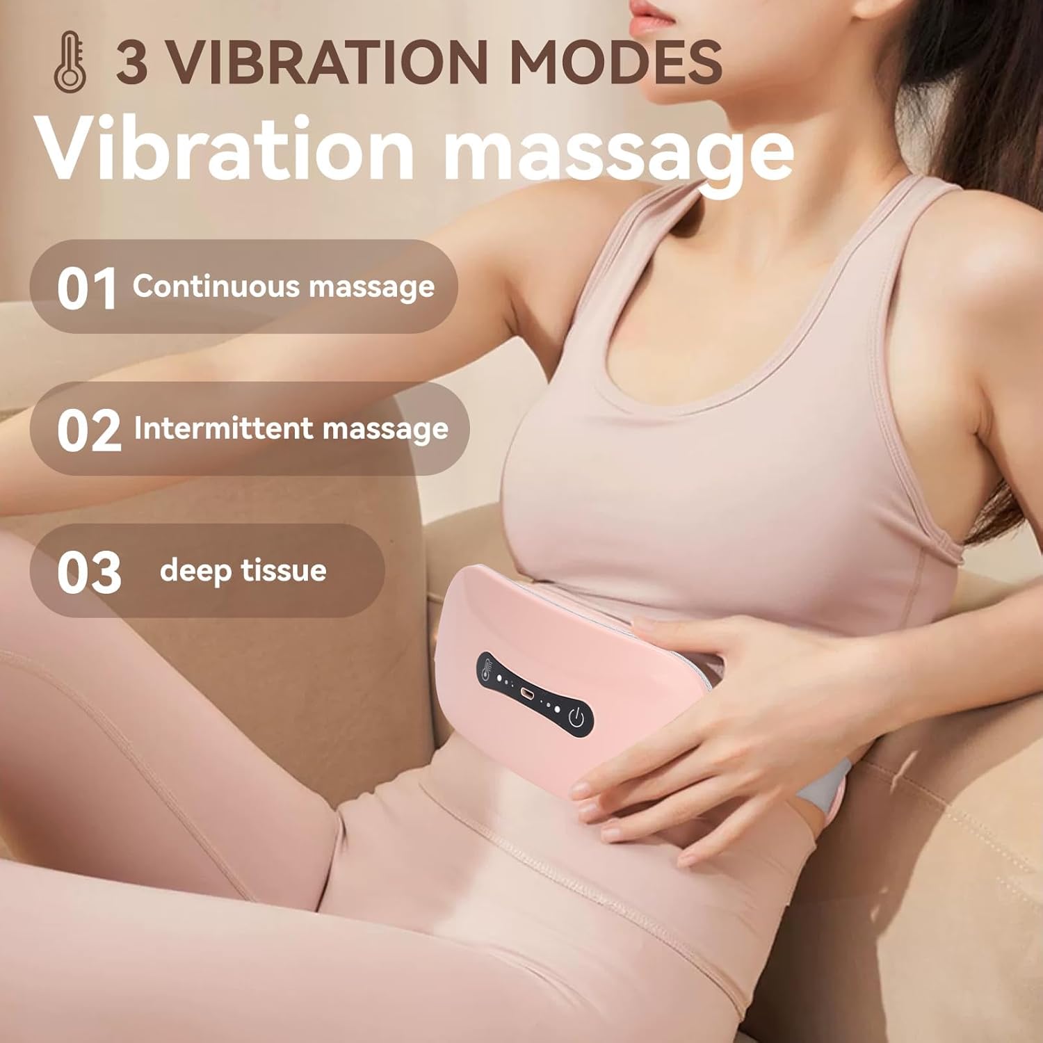 Wireless Portable USB Fast Heating Pad, Waist Belt for Pain Relief from Period Cramps
