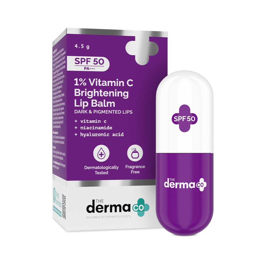 The Derma Co 1% Vitamin C Brightening Lip Balm with SPF 50 PA +++ 4.5 gm