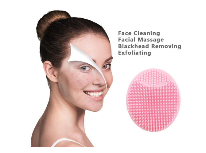 1 Piece Portable Silicone Face Cleansing Brush Blackhead Removal Acne Treatment Massage Facial Brush Beauty Tool