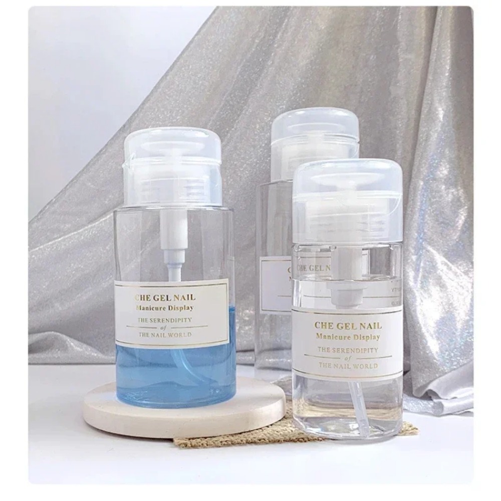 Special Offer 120/200/300ml Reusable Empty Plastic Nail Art Polish Remover Alcohol Liquid Press Pumping Dispenser Bottle Cleaner Portable Tool