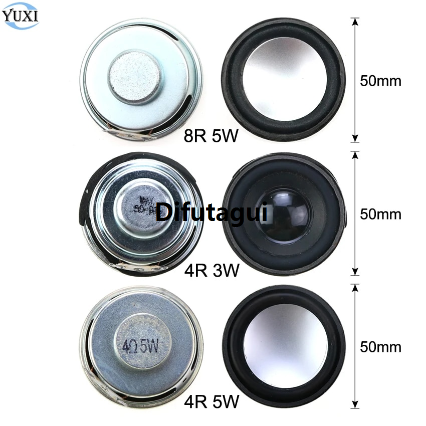 Difutagui YuXi 1pcs 50mm 5cm Loudspeaker 8R 4R 5W 3W 2025 New Magnetic Speaker 4 8 Ohm 3 5 Watt Horn