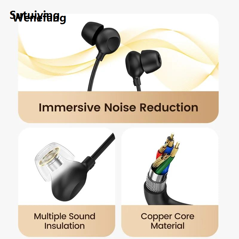 Wenefang Sutuiying TypeC 3.5mm wired earphones in ear earphones with microphone Fifty 2025 New percent discount sleep HiFi stereo earphones sports phone online control