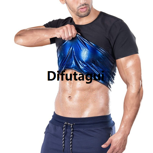 Difutagui Men's Body Shaper Waist Trainer Sauna Vest Compression Sweat Shirt Corset Top Abdomen Slimming Shapewear Fat Burn Fitness Suits