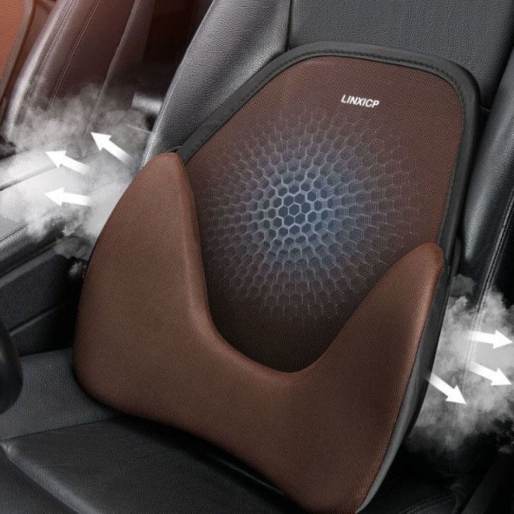Ergonomically Compliant Split Type Automotive Lumbar Support Buckle Fixation Relieve Fatigue Lumbar Seat Pillow Breathable Memory Cotton Auto Pad Cushion SUV