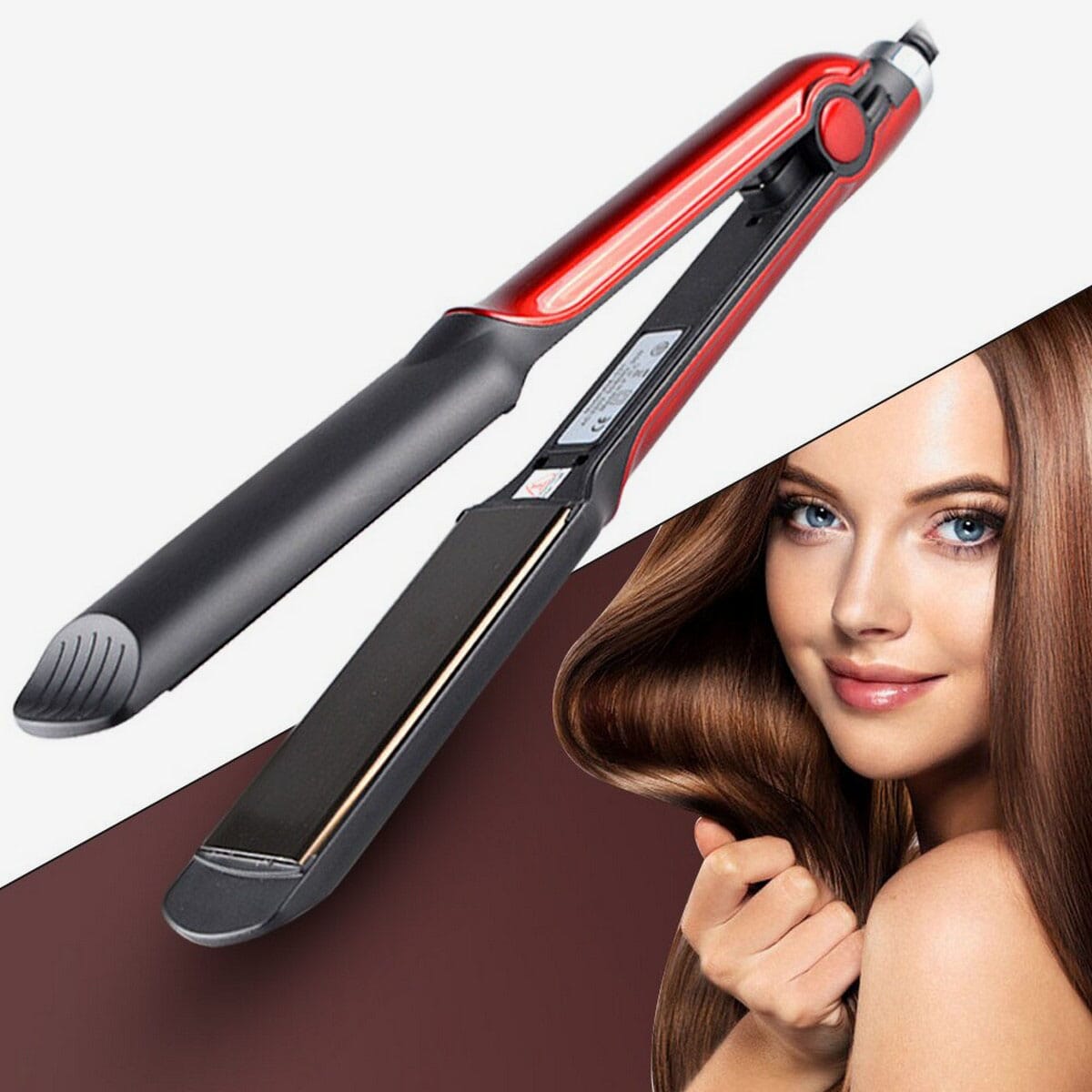 Professional Flat Iron Electric Hair Straightening Comb Hair Curler Ironing Fast Warm-up Thermal With Ceramic Heating Plate Curl