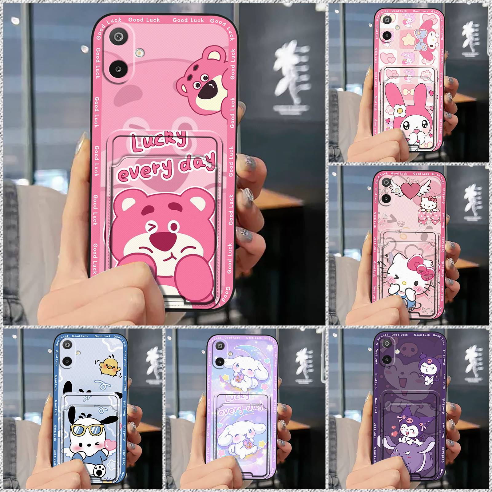 Silicone Graffiti Phone Case For Samsung Galaxy F06 5G/M06 5G/SM-E066B Soft case Fashion Design Card slot Cute Full wrap