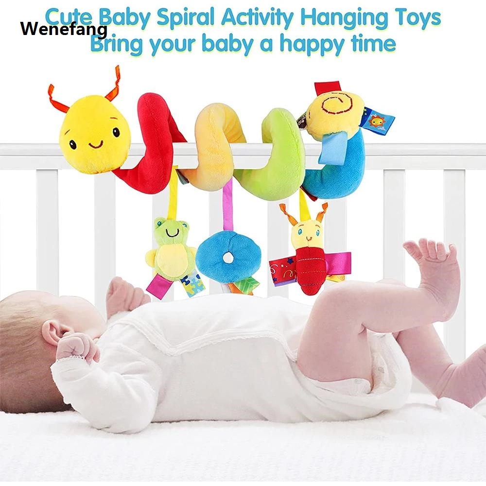 Wenefang Newborn baby soothing bed rattles coax baby to sleep small animal Luxury bed bell with teething Early Learning educational hand puppet