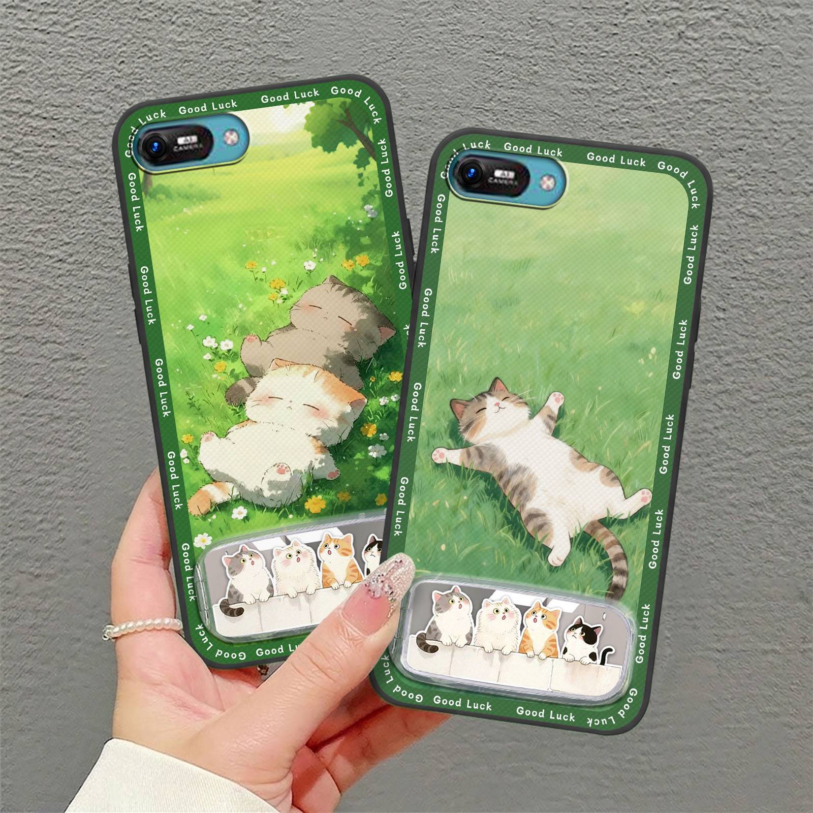 Shockproof Phone Pouch Phone Case For Itel A25/A35/A25 Pro Plush Kickstand three-dimensional Makeup Mirror Anti-knock 3D