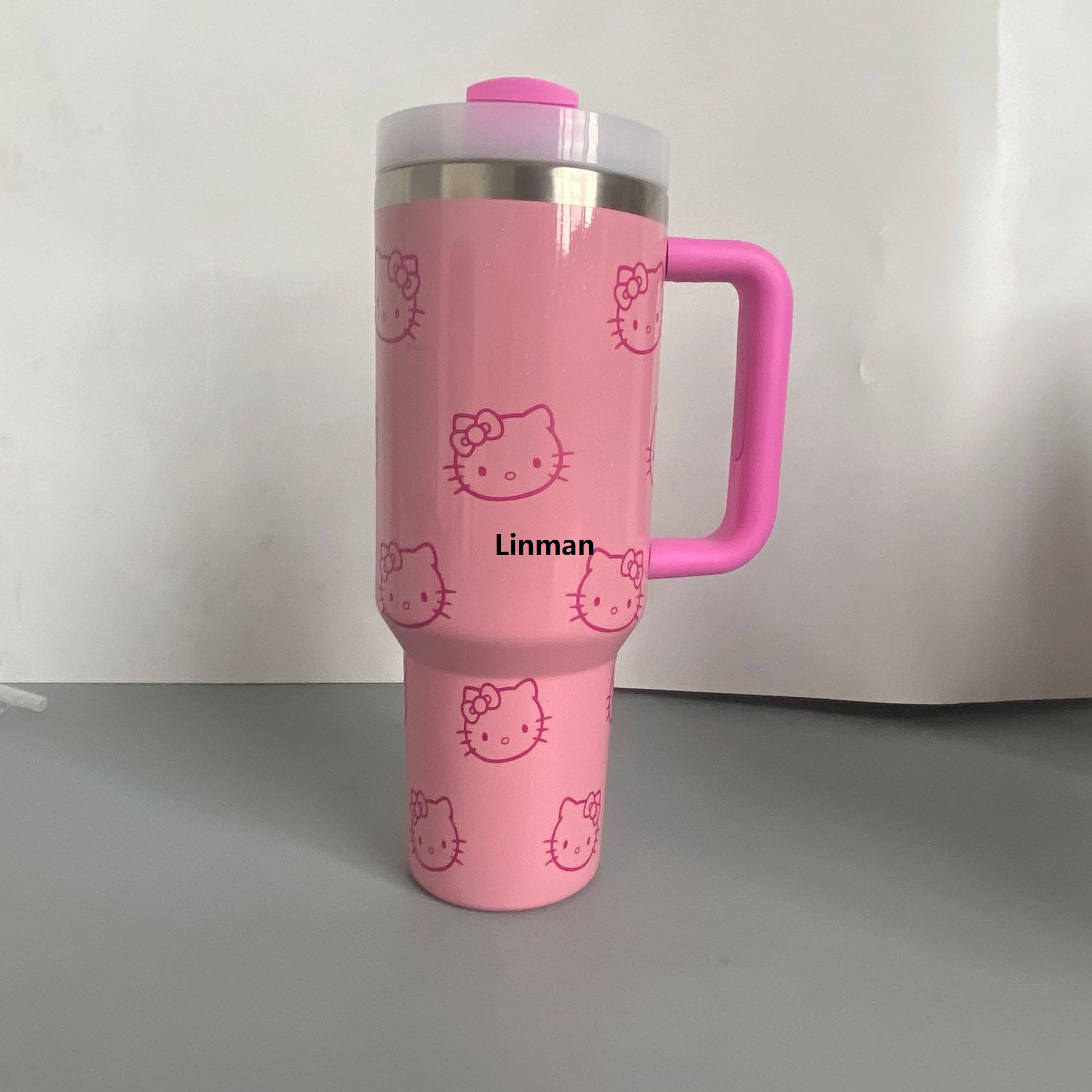 40oz Sanrio Hello Kitty Stainless Steel Insulated Mug with Handle Straw Mugs Large Capacity Thermos Drinks Coke Cups Coffee Mug