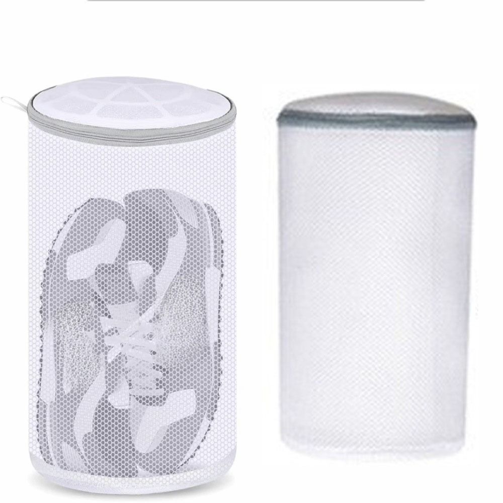 Strong Non-Woven Fabric Shoes Wash Bag Durable Mesh Net Pocket with Zipper Wash Protect Bags Dryer