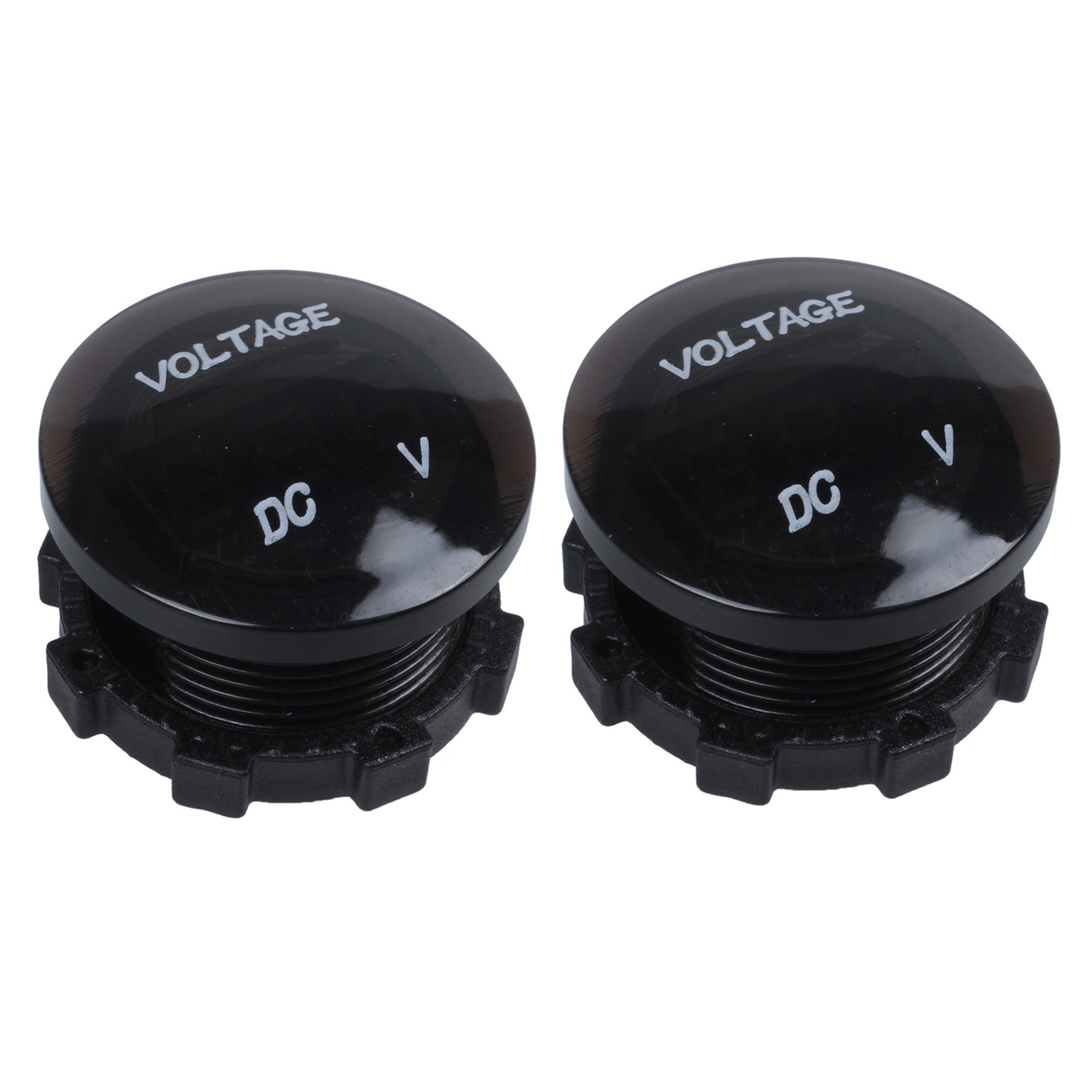 OYPFXMI 2X 12V-24V DC Voltmeter Car Monitor Motorcycle LED Red Waterproof Voltmeter Black