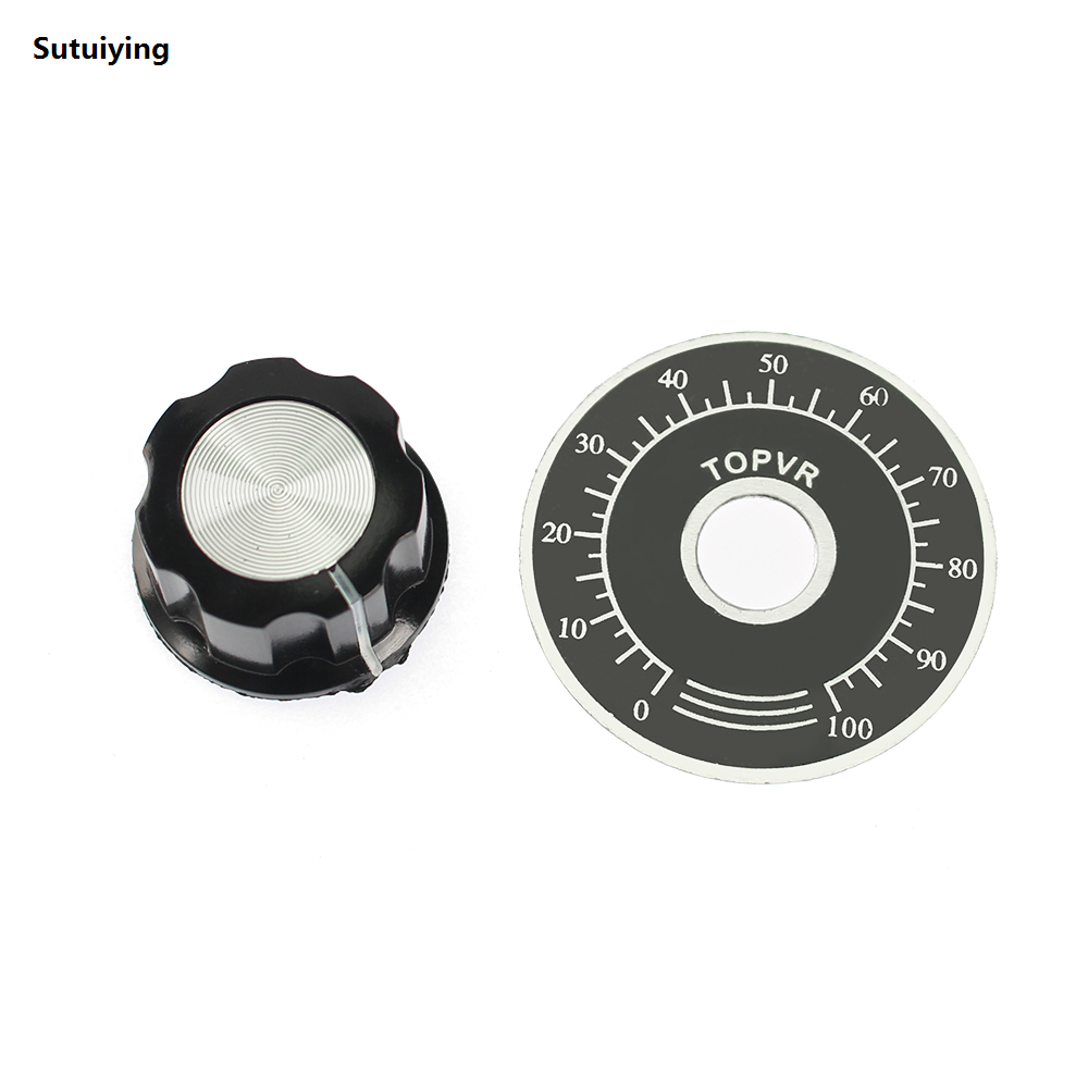 Sutuiying 1 Set Multiturn Potentiometer 3590S 10K 200 500 1K 2K 5K 20K 50K Sales promotion 100K ohm with MF-A03 and knob potentiometer Adjustable Resistor