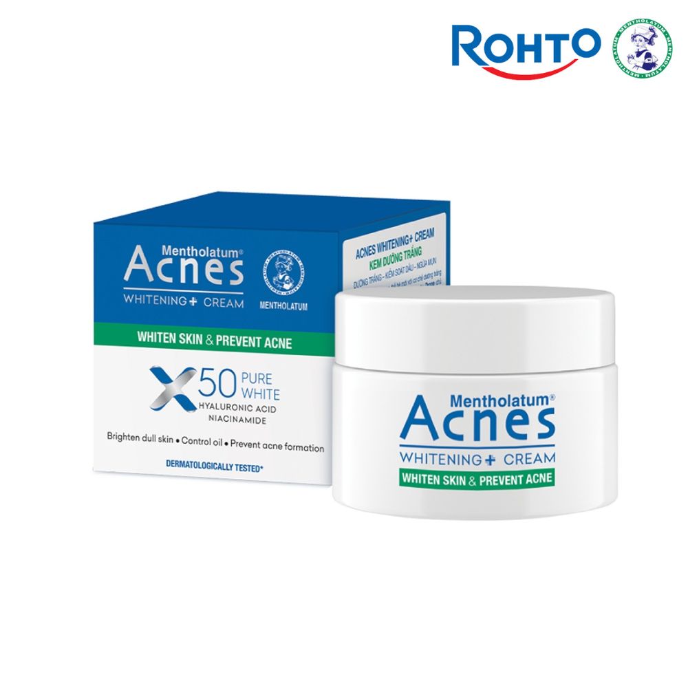 Rohto Mentholatum Acnes Hyaluronic & Niacinamide Pure Cream For All Skin Types 50g (Dermatologically Tested)