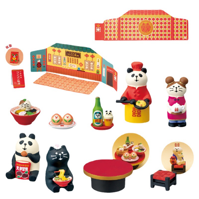 Japanese miscellaneous goods ZAKKA Chinese restaurant Japanese style photography props miniature resin gifts INS cat food and play accessories