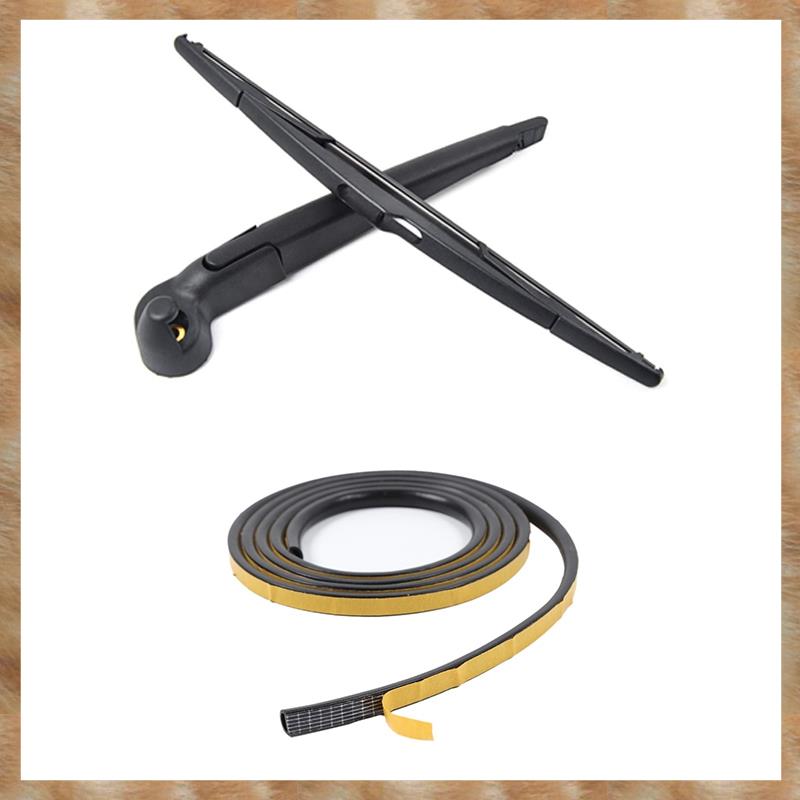 Kqueebee 2 Set Car Accessories: 1 Set Rear Wiper Arm Blade Assembly & 1 Pcs Rear Door Glass Seal Strip