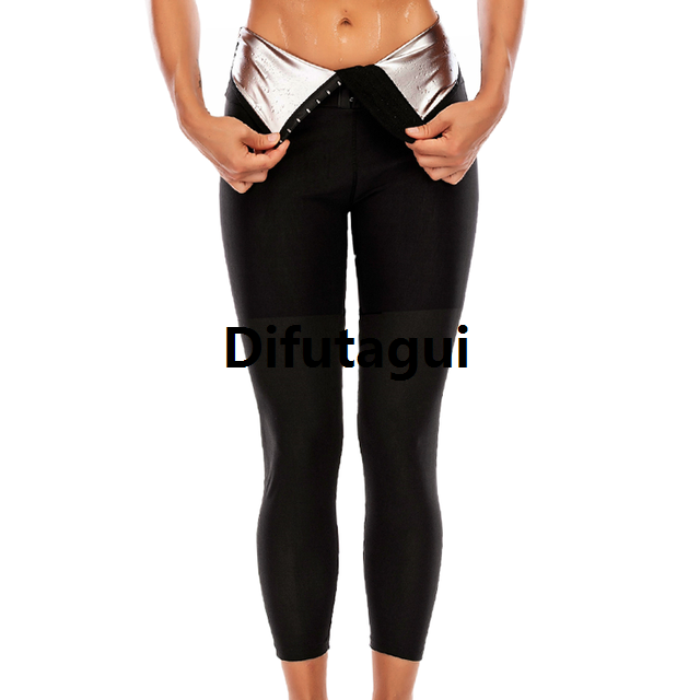 Difutagui Sweat Sauna Pants Body Shaper Shorts Weight Loss Slimming Shapewear Women Waist Trainer Tummy Hot Thermo Sweat Leggings Fitness