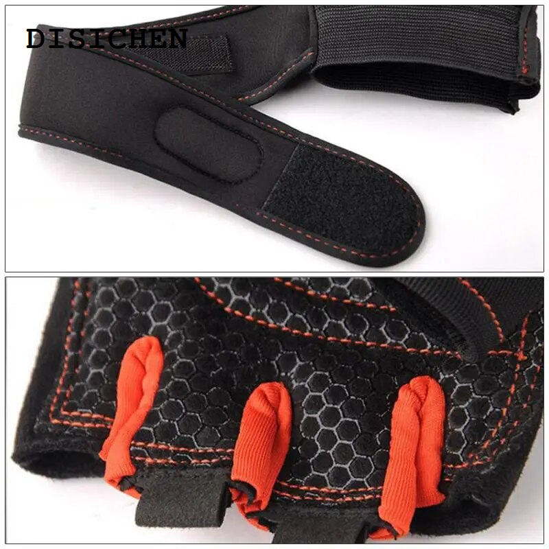DISICHEN Gym Fitness Gloves Heavyweight Training Men Women Non-Slip Bodybuilding Glove Extended Wrist Support Bicycle Cycling Gloves