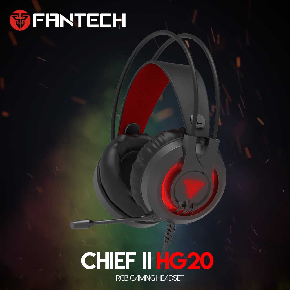 FANTECH HG20 CHIEF II 3.5mm RGB Light Gaming Headset With Microphone-Black
